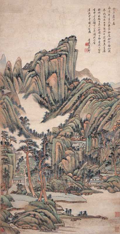 王原祁 山水 立轴